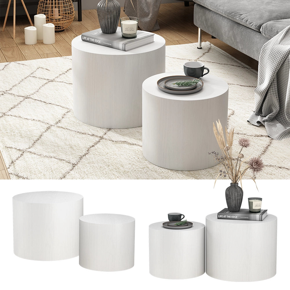 Vicco Set di tavolini da caffè Bianco 48 x 48 cm