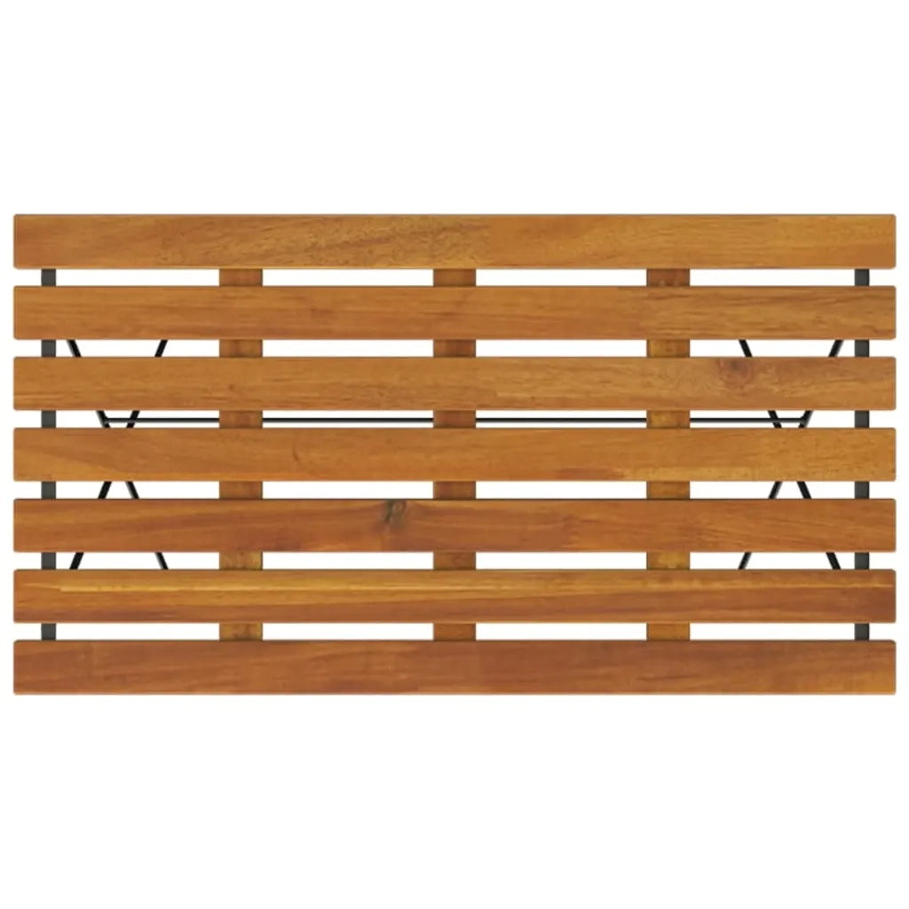 Tavolo Bistrò Pieghevole 100x54x71 cm Massello Acacia e Acciaio 319971