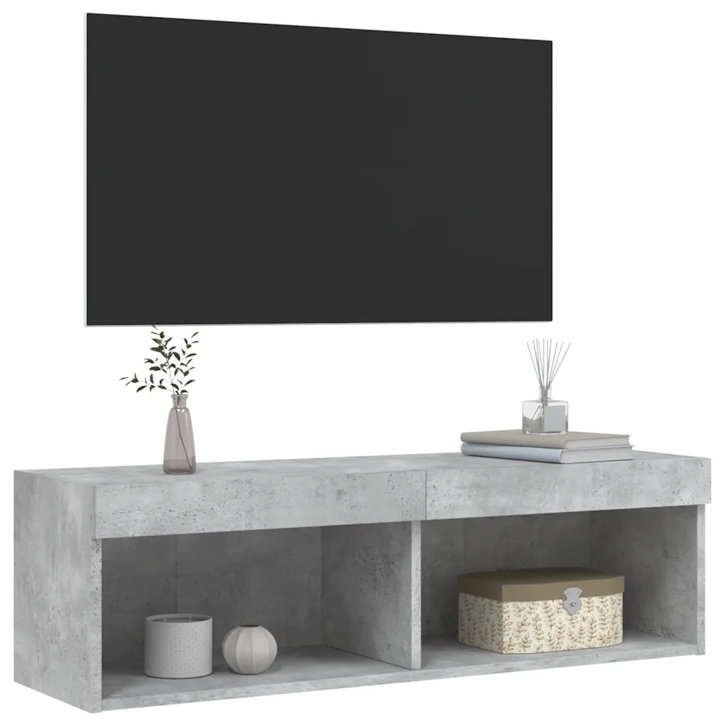 Mobile Porta TV con Luci LED Grigio Cemento 100x30x30 cm 837161