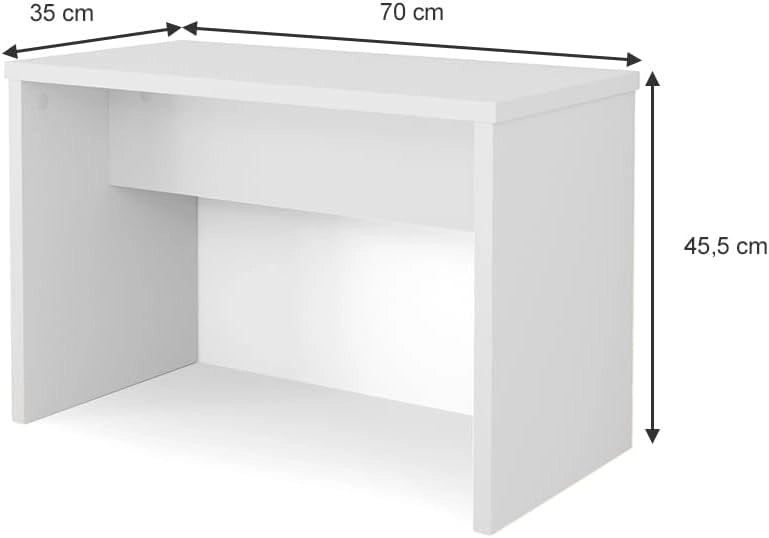 Panca, Bianco, 70 cm per tavolo da toeletta, da utilizzare come seduta stabile per il tavolo da trucco
