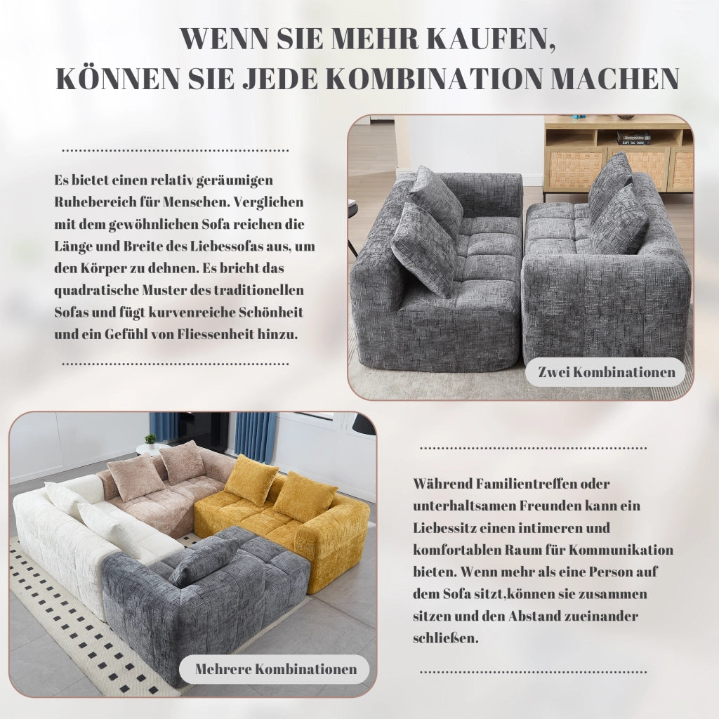 DIVANO Chaise longue 158x90x60 cm Chenille grigio con cuscino incluso