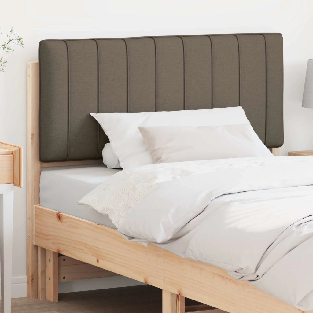 Testiera imbottita Marrone e taupe 100 cm Pino massello 880196