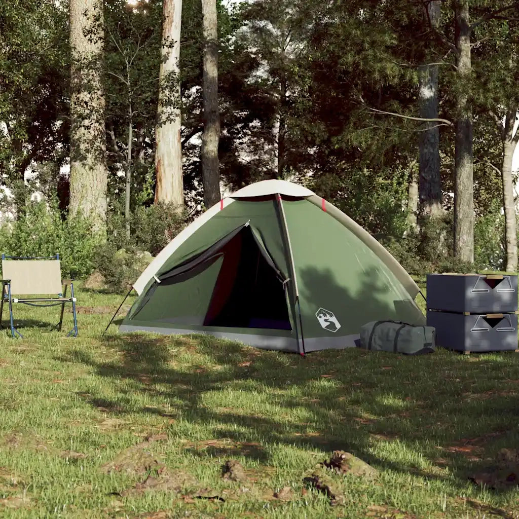 Tenda da Campeggio a Cupola per 2 Persone Verde Impermeabile 94759