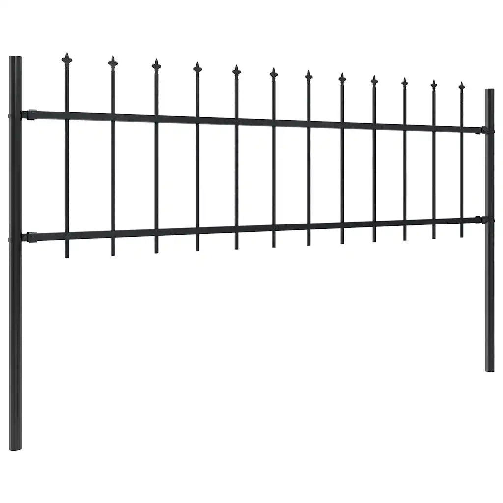 Recinzione da Giardino con Punta a Lancia in Acciaio 671x60 cm Nero 277596