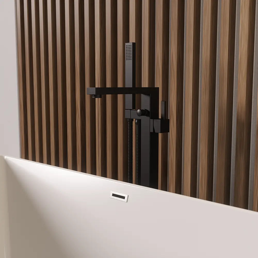 Rubinetteria squadrata per vasca freestanding finitura nera opaca | Grace