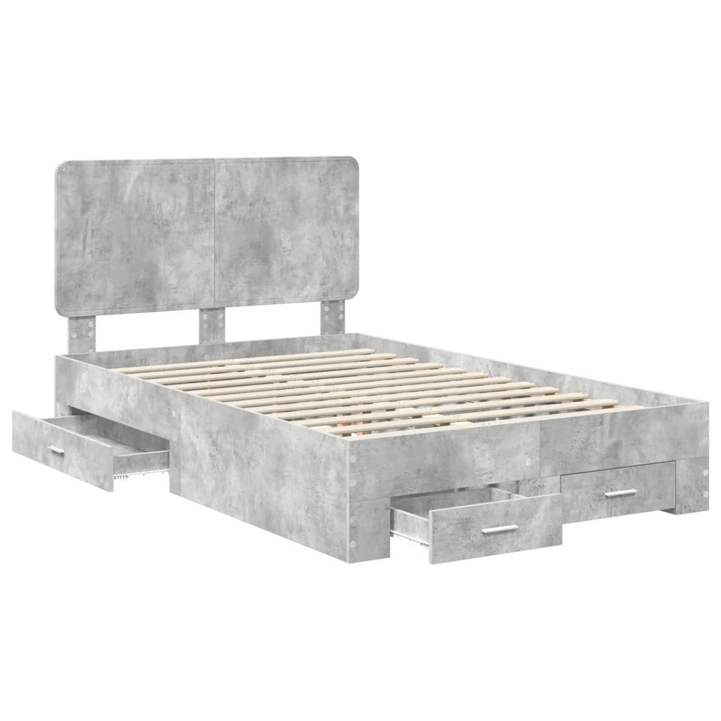 Struttura del letto con testiera Grigio cemento 120 x 200 cm 3412804