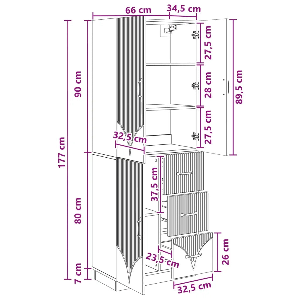 Set di armadi 2 pcs Rovere Sonoma Legno ingegnerizzato 3416819