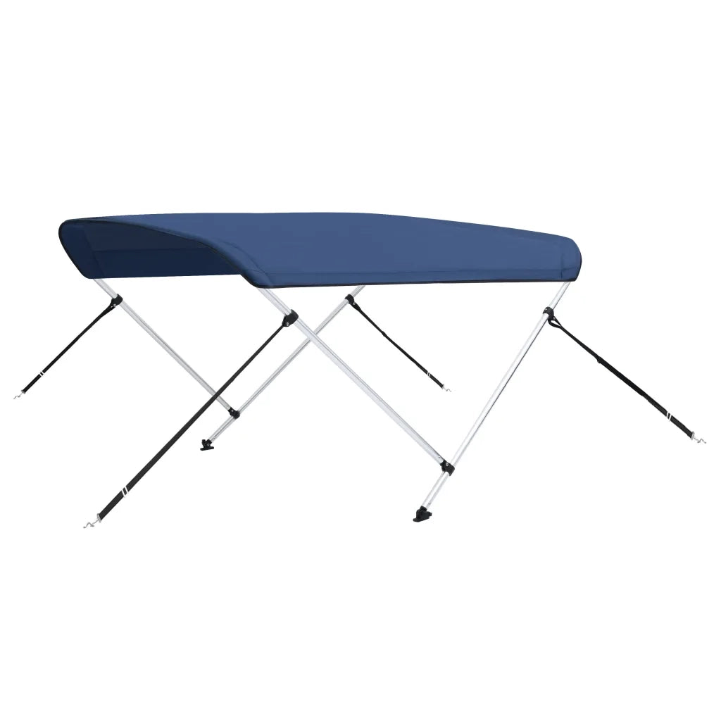 Bimini di Prua con Tendalino a 2 Archi Blu Marino 150x120x110cm 93126