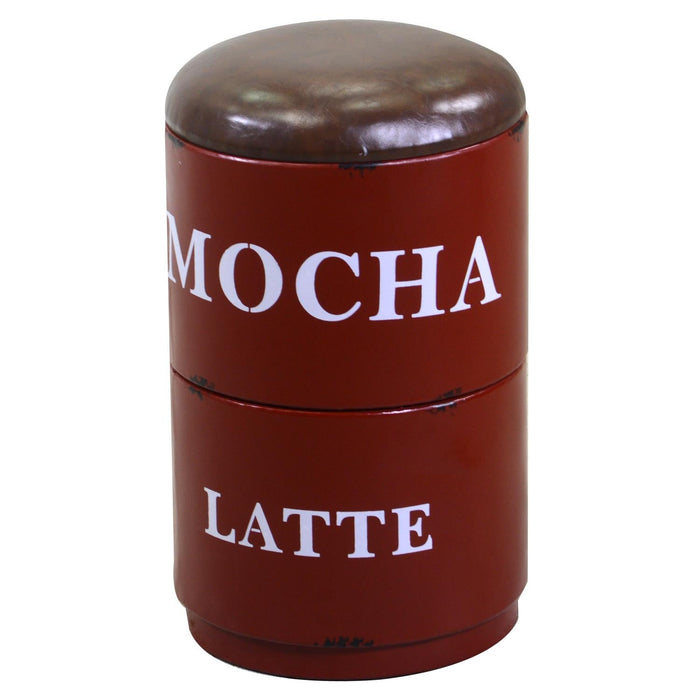 Pouf a Forma di Tazzine 44x30xh50 cm in Metallo Rosso