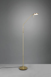 MONZA PIANTANA LED 12W 1400lm, 2300+3000+4000K CON 2 SNODI FLESSIBILI OTTONE SATINATO DIMMERABILE H.145CM