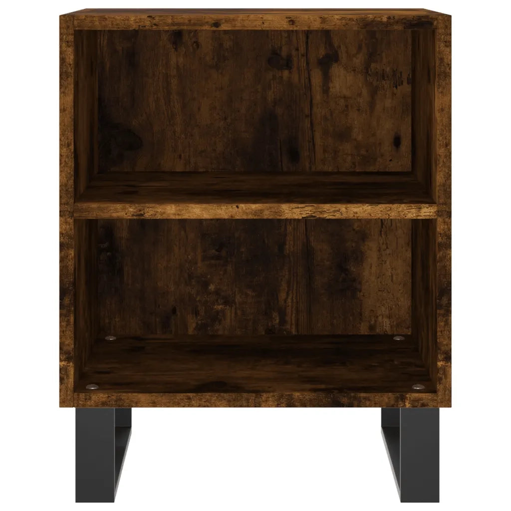 Set di 2 Comodini | Armadio da Notte | Mobiletto da notte Rovere Fumo 40x30x50 cm in Legno Multistrato