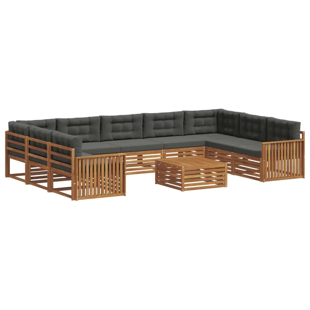 Set di divani da esterno 10 pcs Naturale e Antracite 3374167