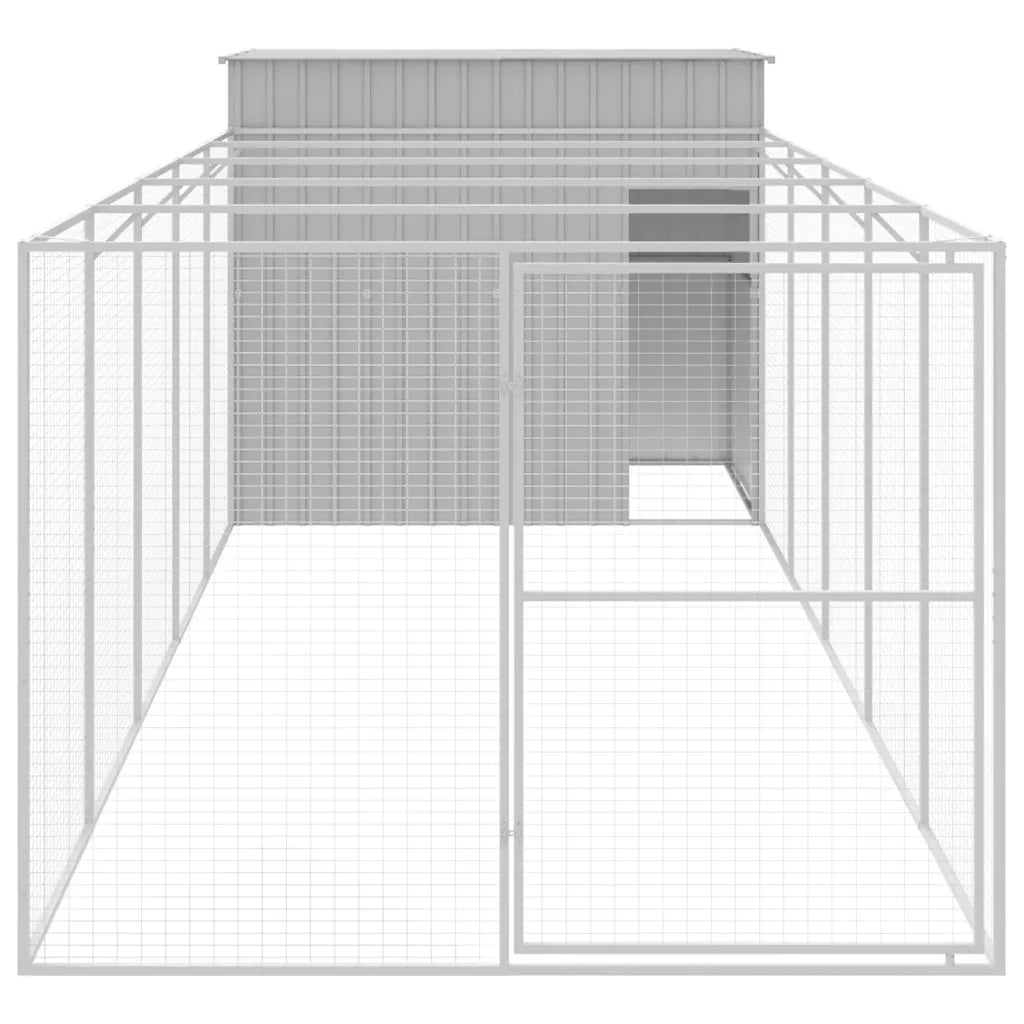 Casetta Cani Corsa Grigio Chiaro 214x661x181 cm Acciaio Zincato 3189127