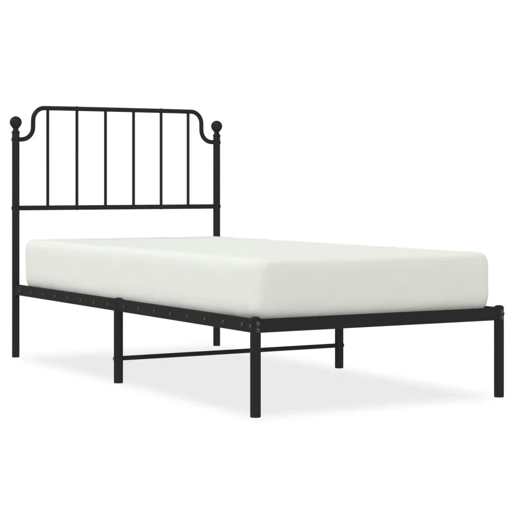 Giroletto con Testiera in Metallo Nero 90x200 cmcod mxl 108546