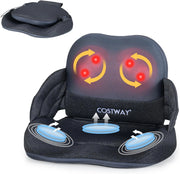 Massaggiatore con Riscaldamento, Cuscino Sedile Pieghevole con Massaggio Shiatsu per Lombare e Fianchi con Impastamento, Compressione ad Aria a 3 Livelli e Vibrazione