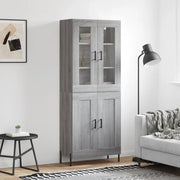 Credenza Grigio Sonoma 69,5x34x180 cm in Legno Multistrato 3198351