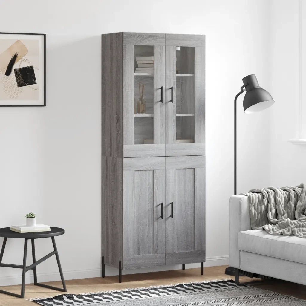 Credenza Grigio Sonoma 69,5x34x180 cm in Legno Multistrato 3198351