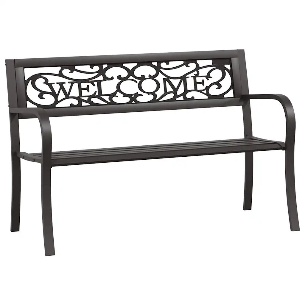 Panchina da Giardino | Panca da Giardino 125 cm in Acciaio Nera