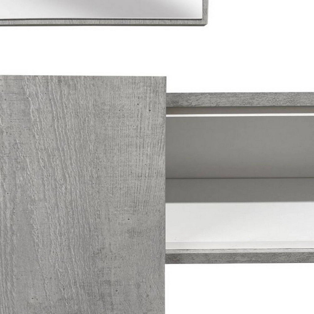 Limbadi, Mobile da Ingresso Specchio Incluso, 100x31x75h cm Grigio Cemento