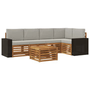 Set divano sezionale con cuscino 6 pcs Naturale e Grigio Chiaro 3384392