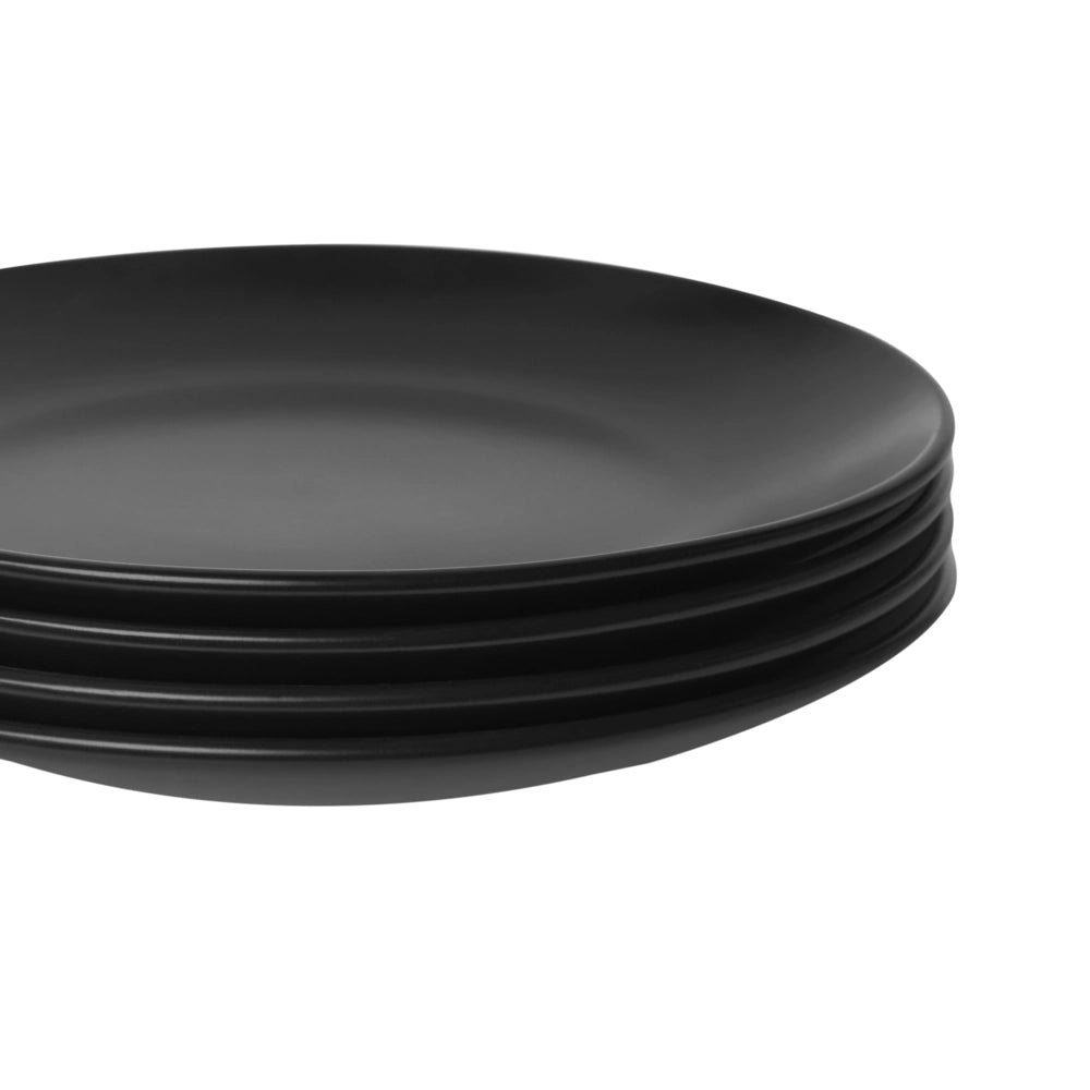 Set di 18 piatti in gres nero con finitura smaltata a mano per 6 persone cucina e sala da pranzo