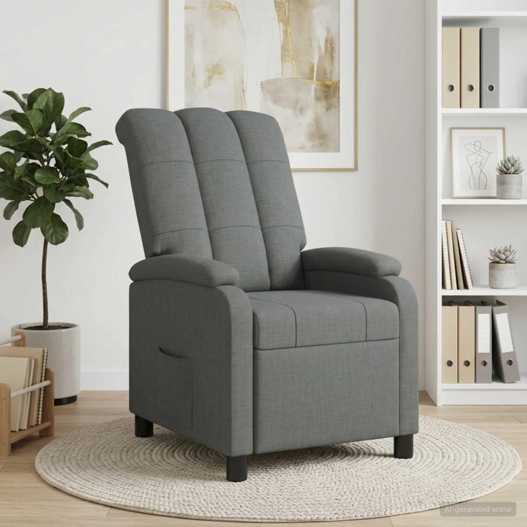 Divano Sedia-Poltrona reclinabile Grigio Scuro Tessuto 942933