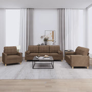 Set di Divani 3 pz con Cuscini Marrone in Tessutocod mxl 83098