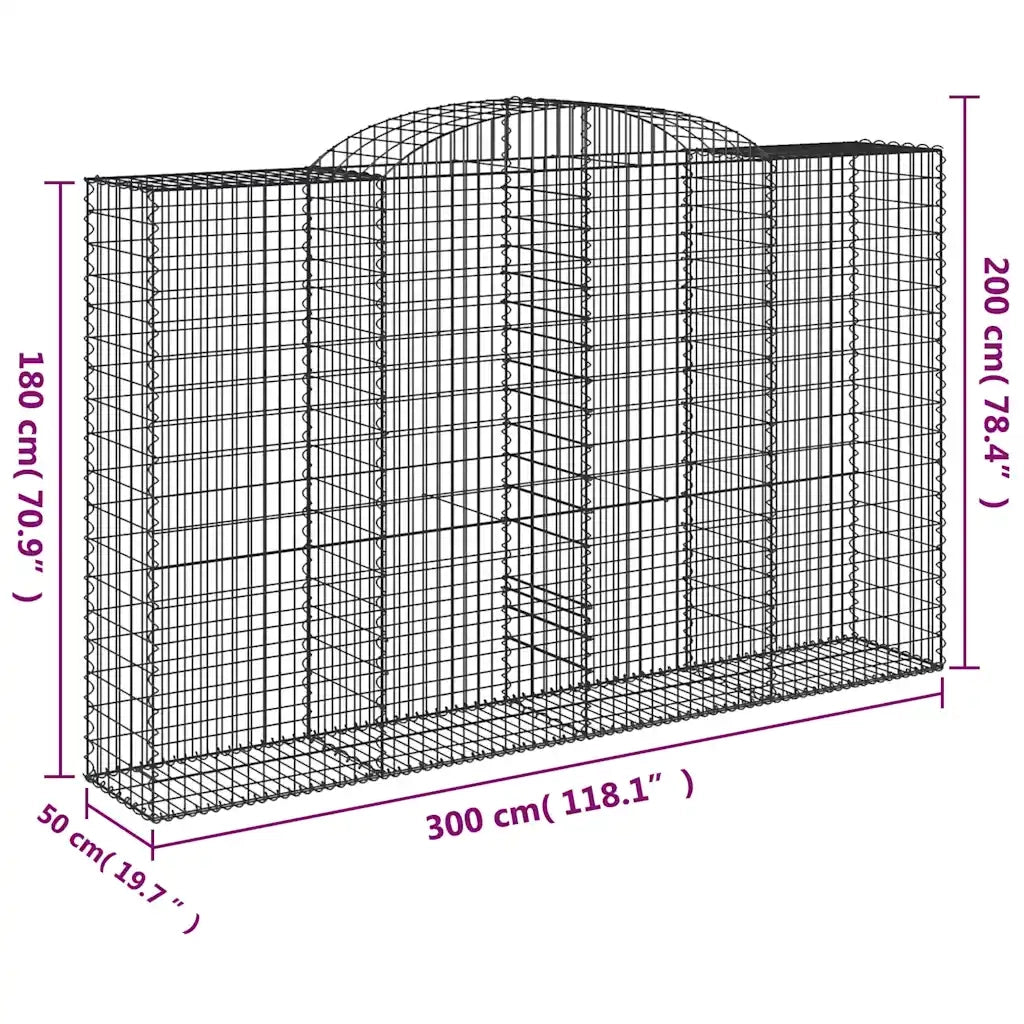Cesti Gabbioni ad Arco 15 pz 300x50x180/200 cm Ferro Zincato 3146785
