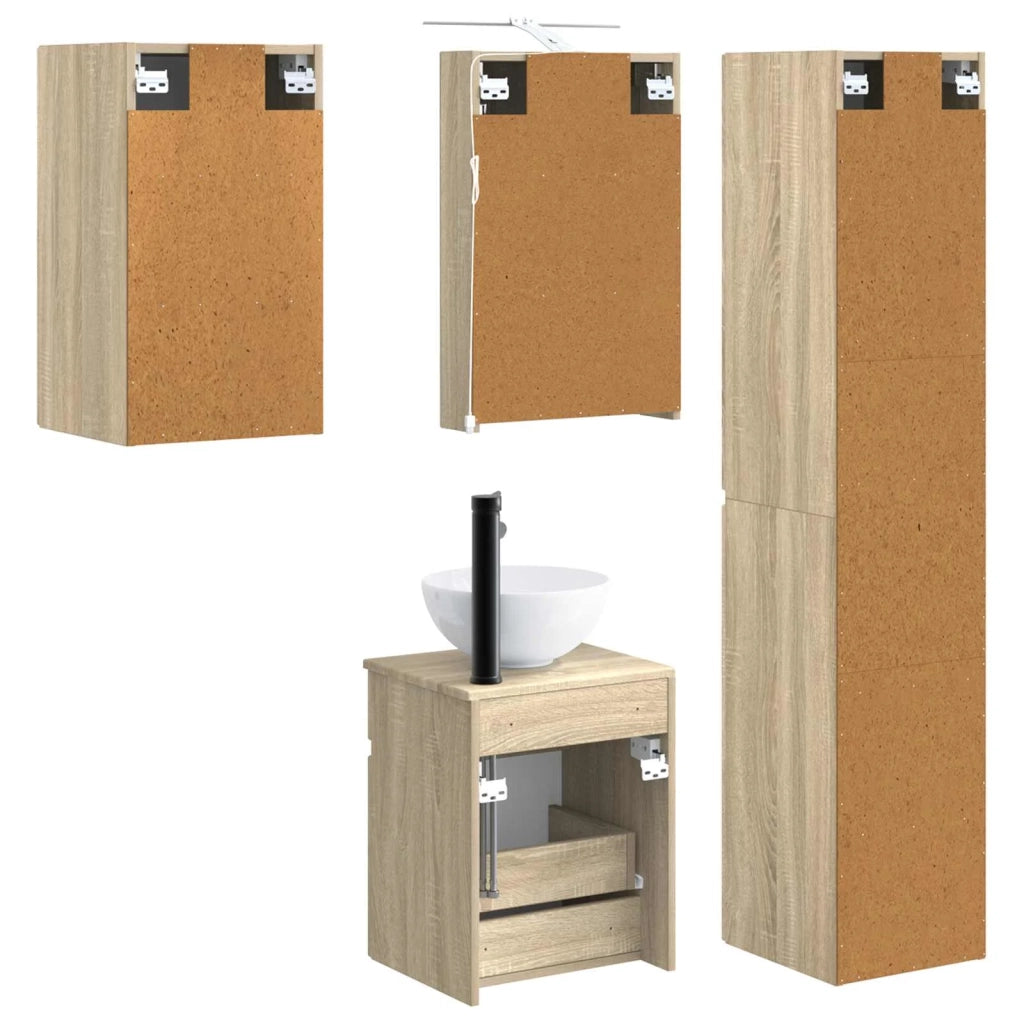 Set di Armadi da Bagno 5 pcs Rovere Sonoma 40 x 10,5 x 60,5 cm 3407337