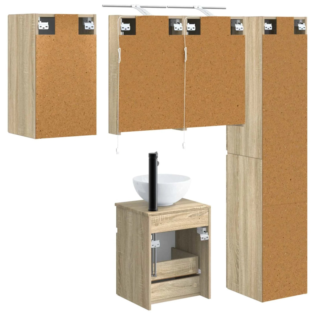 Set di Armadi da Bagno 5 pcs Rovere Sonoma 40 x 10,5 x 60,5 cm 3407337