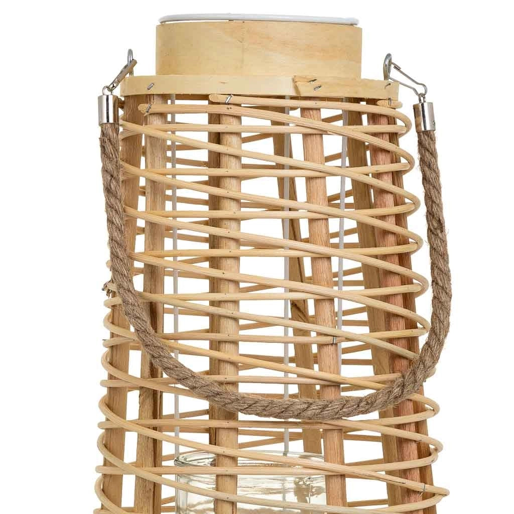 Lanterna portacandela in rattan marrone d26,5x56h