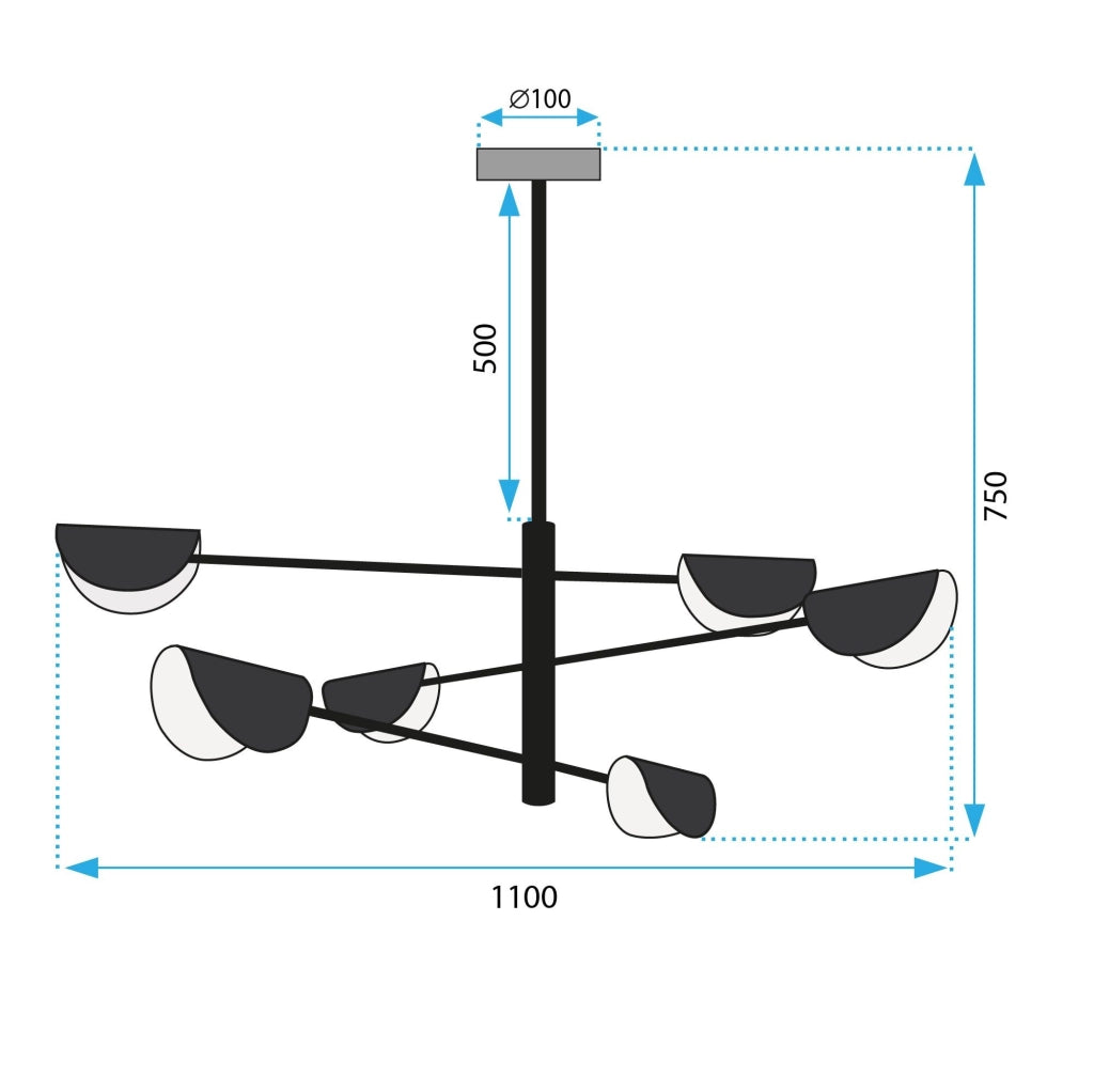 Lampada Da Soffitto APP1261-6CP Black