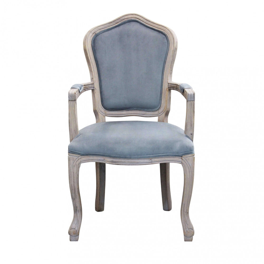 Poltrona Charlene in Velluto Grigio 55x51x100 h cm in Velluto Grigio