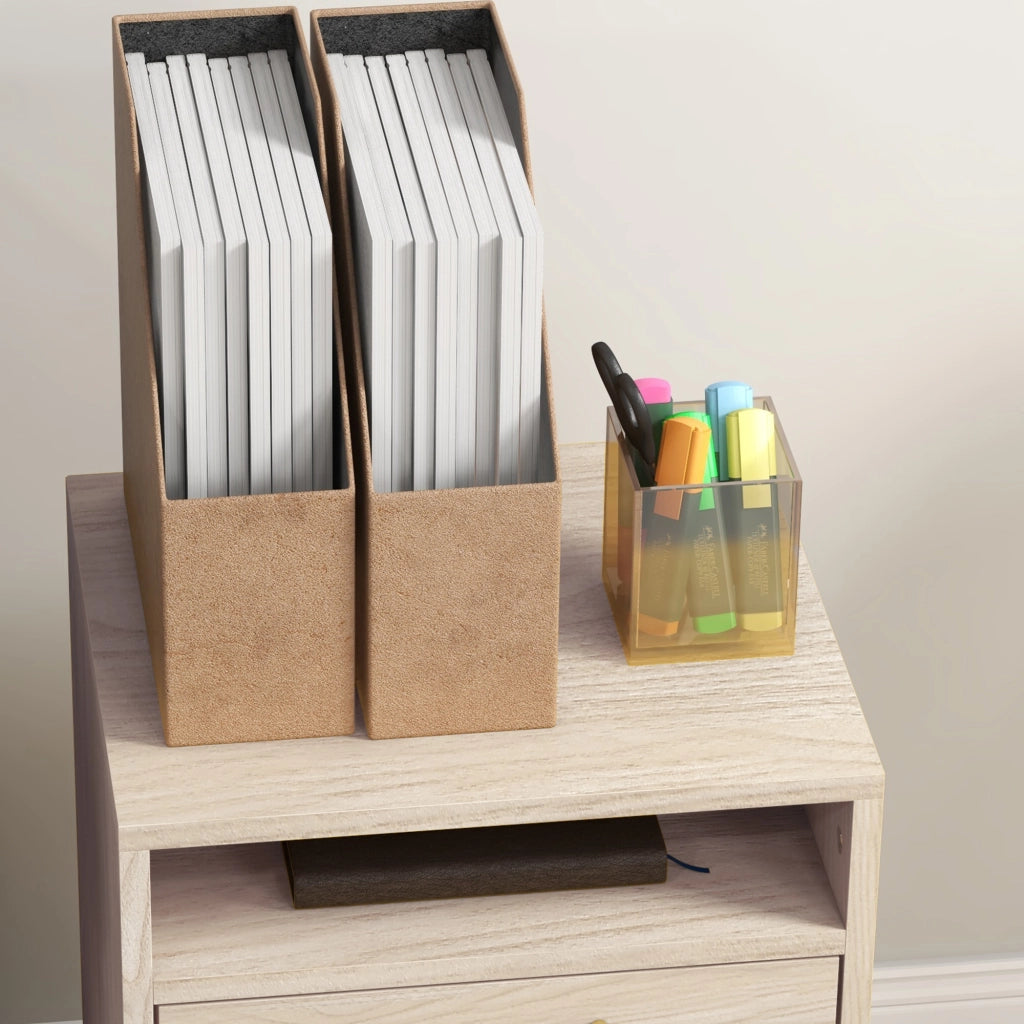 Cassettiera da Ufficio ¨C Zephmum ¨C Rovere Legno e Metallo 40x35x60 cm