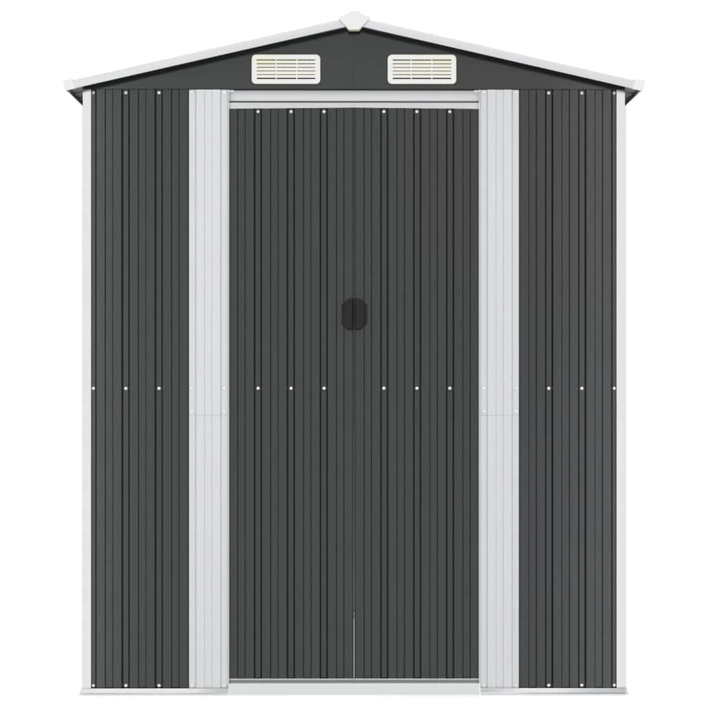 Casetta da giardino cabina ripostiglio casetta da esterno robusta casetta per attrezzi 192 x 274 x 223 cm acciaio zincato antracite 02_0022197