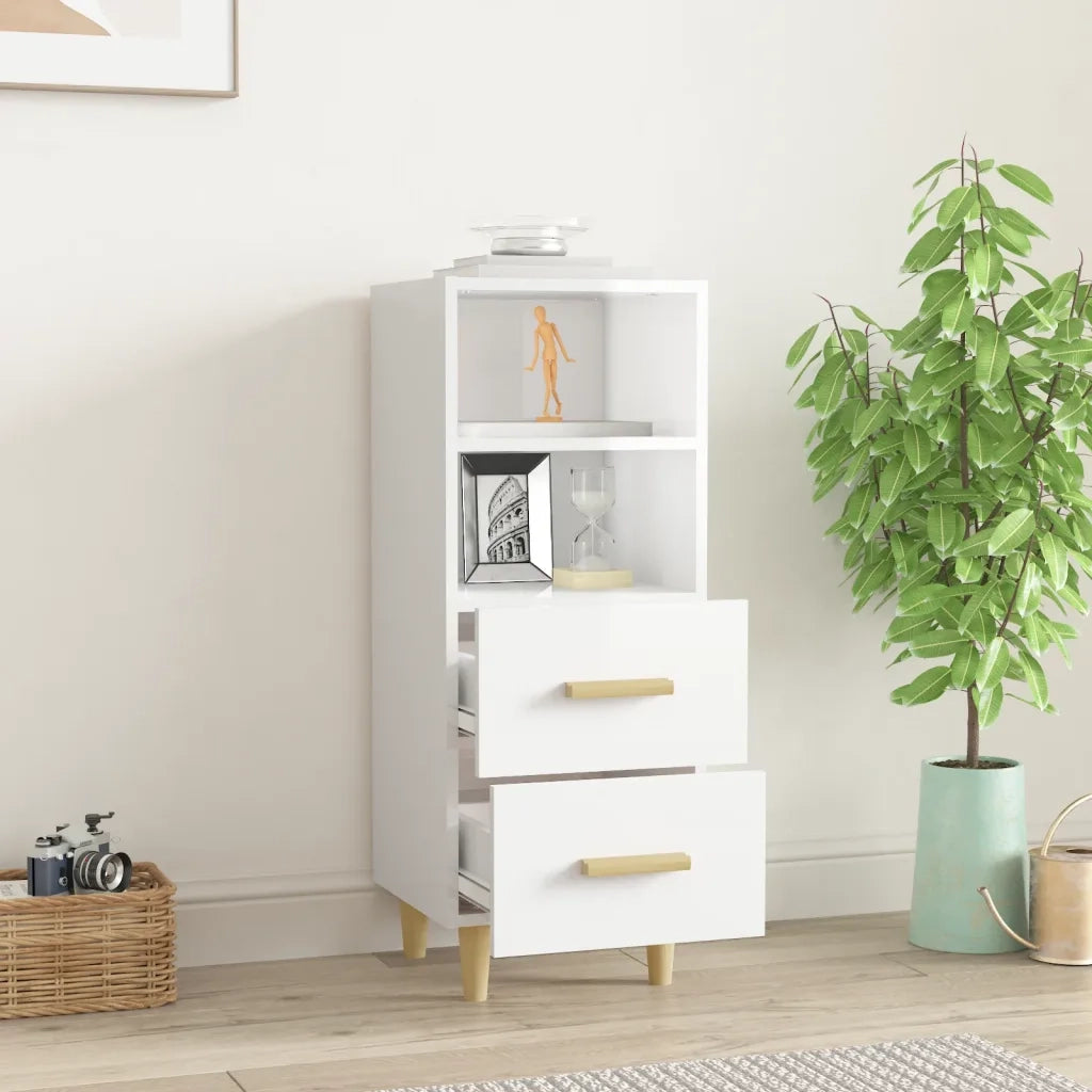 Credenza 34,5x34x90 cm in Legno Multistrato Bianco Lucido 812363