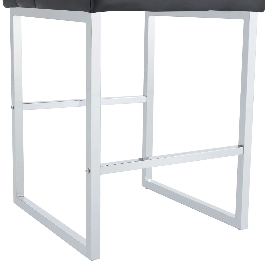 Sgabello da Bar Set 2 Pezzi ¨C MINIMAL ¨C Nero, Gambe in Metallo, Design Moderno