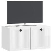 Mobile TV da Muro | Armadietto TV | Mobile Porta TV Bianco Lucido 59,5 x 31 x 30 cm
