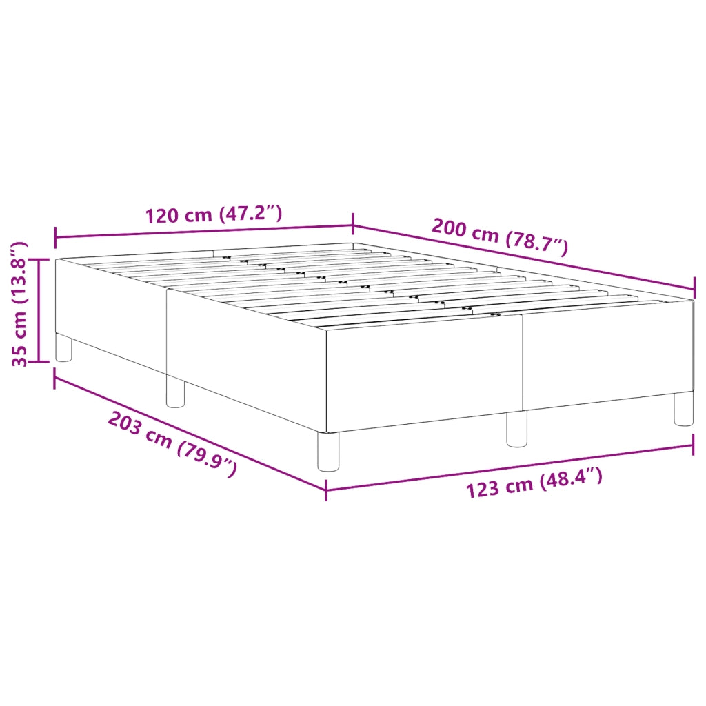 Struttura Letto Grigio Chiaro 120x200 cm in Tessuto Corduroy