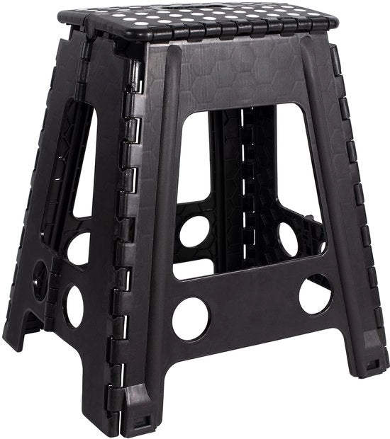 Sedia Elevatrice Opaca per Cucina o Bagno, Gradino Alto 45 cm, Scalini Piccoli, Antiscivolo, per Bambini, Dimensione XXL, Bancarella per Adulti e Bambini, Portata di 130 kg, Nero
