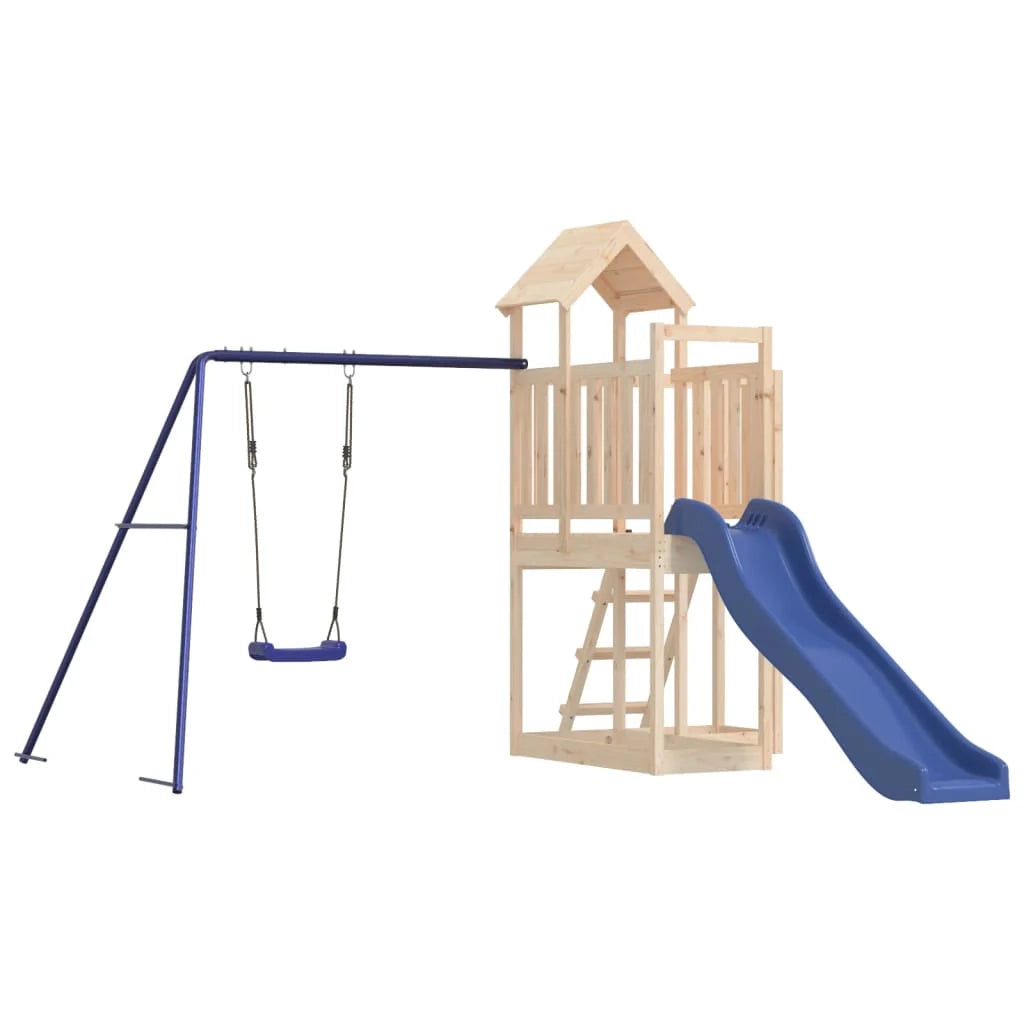 Altalene per parco giochi all'aperto scivolo altalene robuste giochi da giardino 286 x 378 x 214 cm legno di pino massiccio 02_0004973