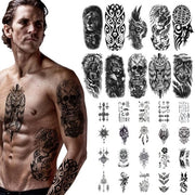 Tatuaggi temporanei 30 pezzi - idonei per il corpo - acqua resistente - realistici 3D - adesivi per tatuaggi