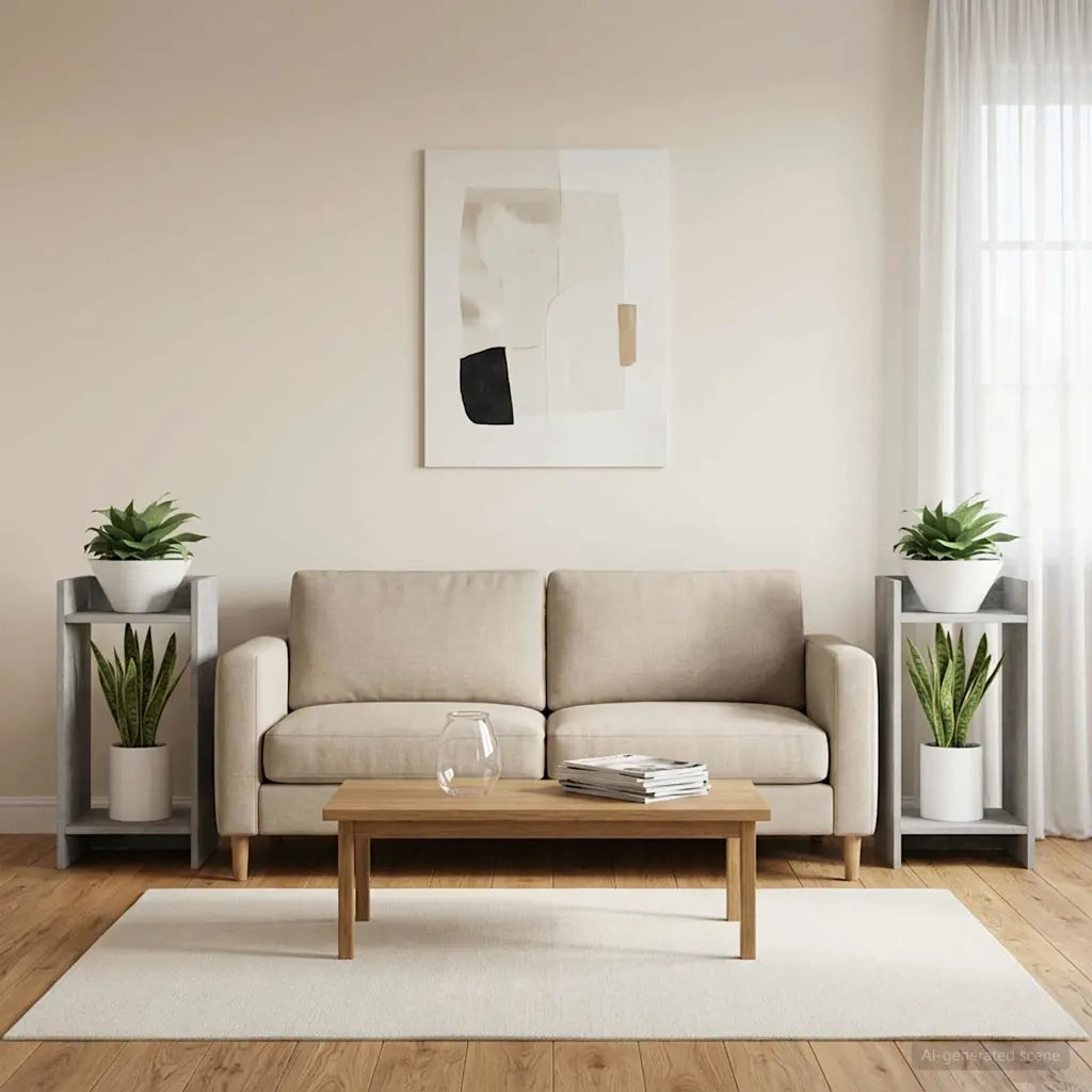 Supporto per piante 2 pcs Grigio Cemento 30 x 30 x 60 cm 899601