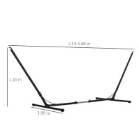 Supporto Struttura Portante per Amaca Regolabile Capacità Max. 120Kg 313-388x109x116cm Nero