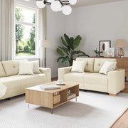 Divano 2 pcs Beige 221 x 80 x 80 cm Tessuto misto lino 3324687