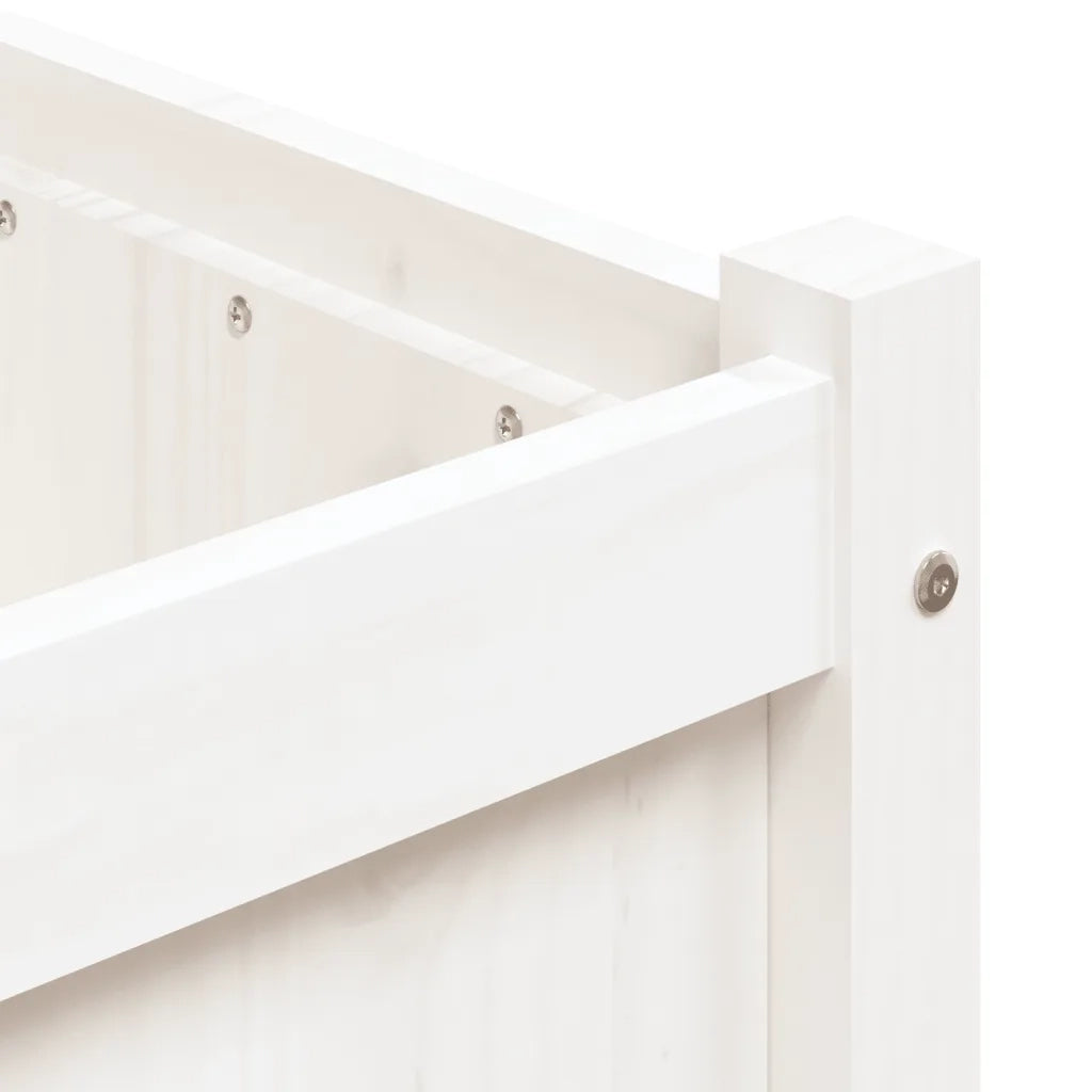 Fioriera | Cassetta per fiori | Vaso da Giardino Bianca 90x50x70 cm Legno Massello di Pino