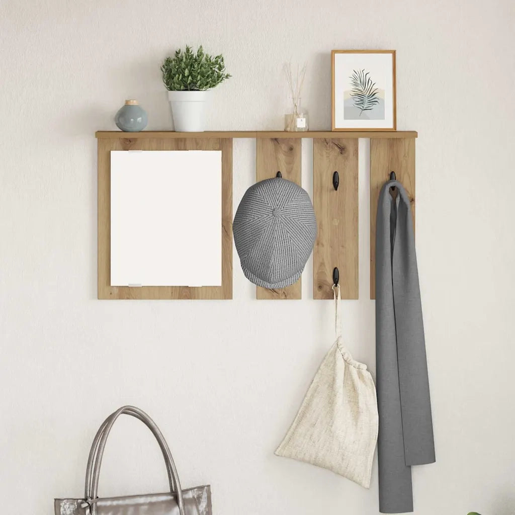 Appendiabiti a muro rovere artigianale 85 x 10 x 45 cm 874490