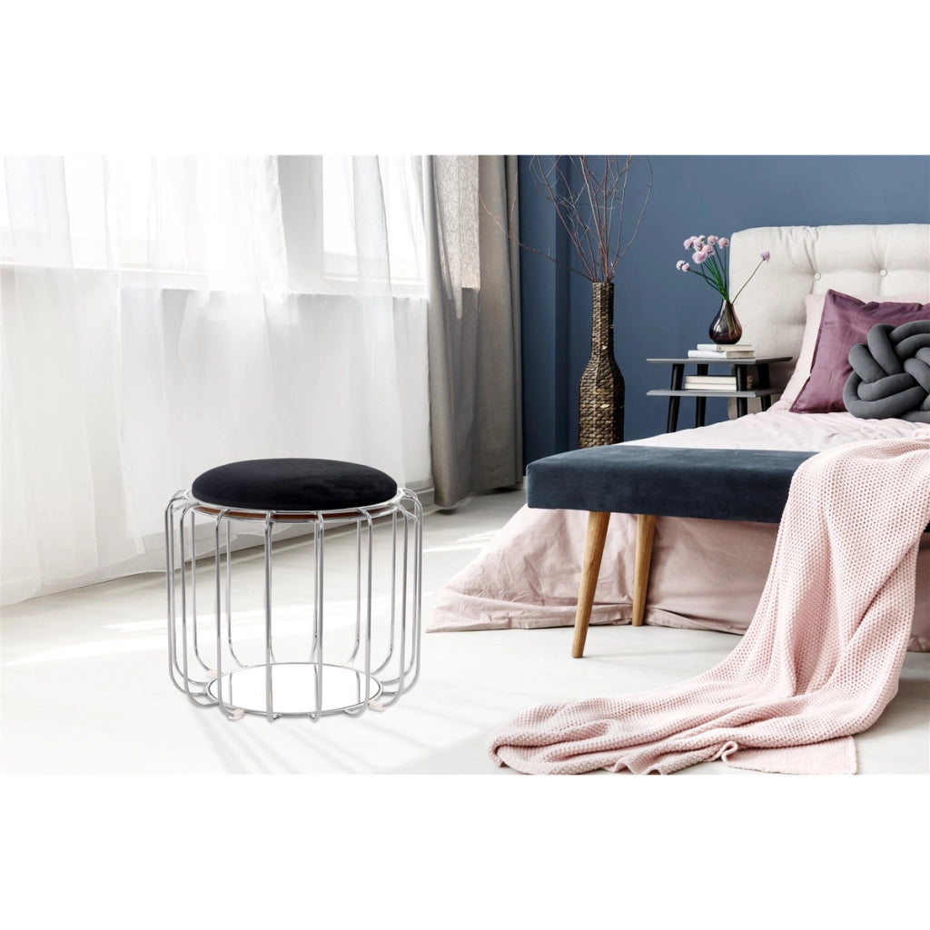 Tavolino e pouf trasformabile Comfortable 110 nero e argento