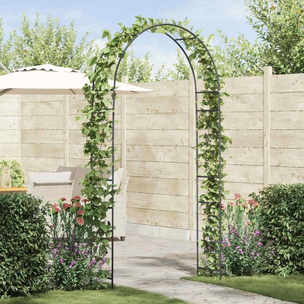 Arco da Giardino Floreale Nero 115 x 37 x 231 cm CFW8466588