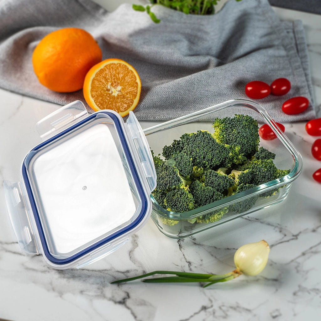 Set di contenitori per alimenti in vetro KADAX, contenitori in vetro con coperchio, portapranzo, 3 pezzi